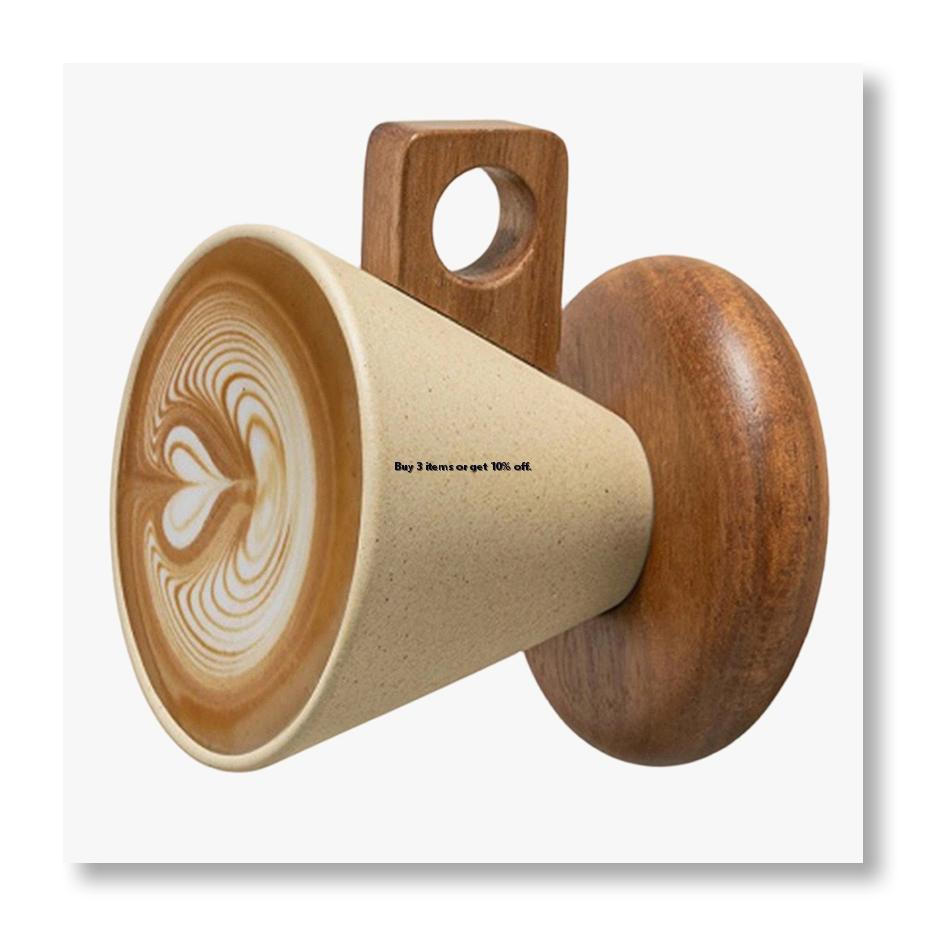 Coffee & Tea Phúc Long - Ceramic Coffee Cup& Wood Base Spoon