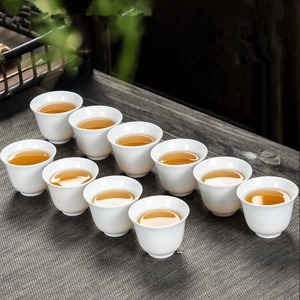 Gongfu Tea Set - 10 Cái/gói Đức Hóa Cao Sứ