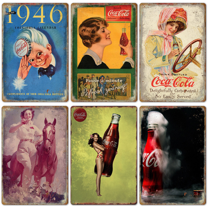 Vintage Cola Logo Kim Loại Pos - đánh giá và giá Coffee Tea Poster