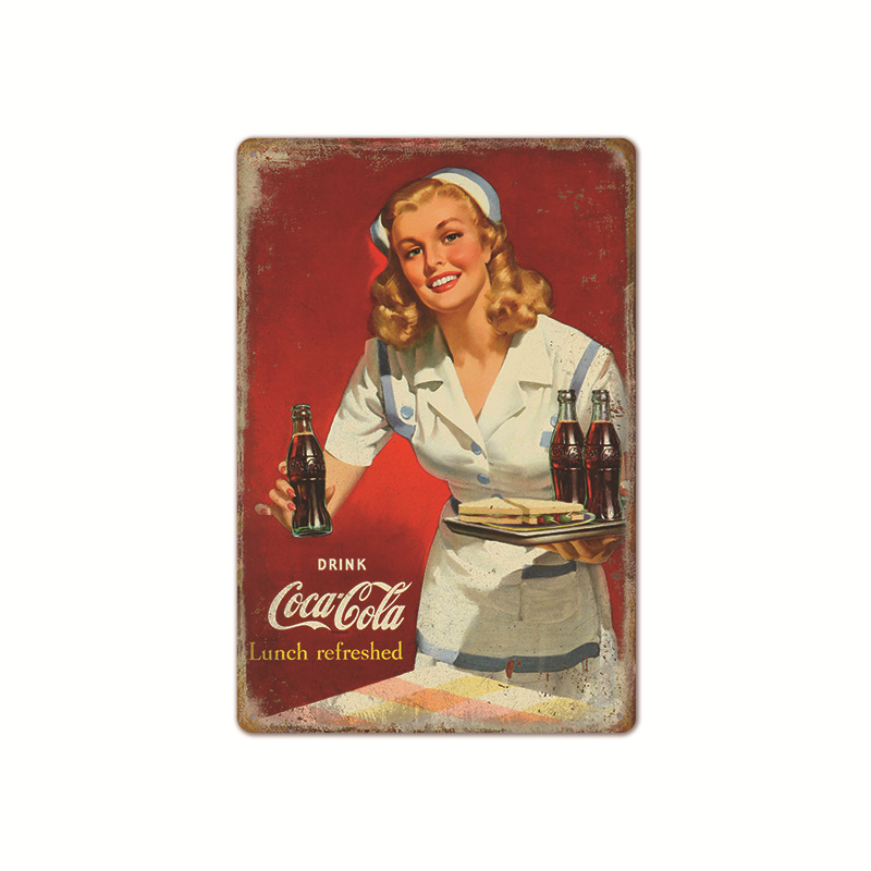 Vintage Cola Logo Kim Loại Pos - đánh giá và giá Coffee Tea Poster