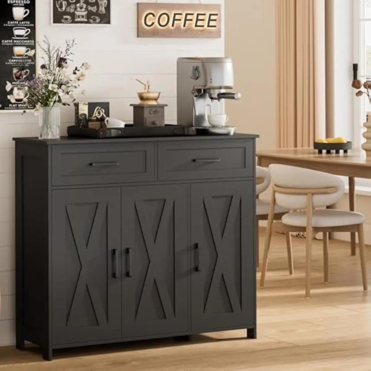 Coffee Bar Storage Cabinet wit - đánh giá và giá Coffee & Tea Phúc Long