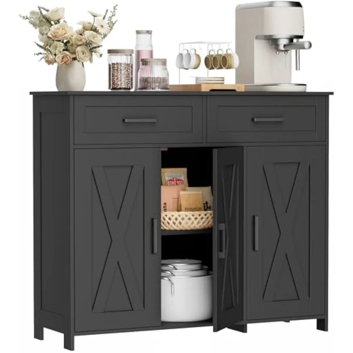 Coffee Bar Storage Cabinet wit - đánh giá và giá Coffee & Tea Phúc Long