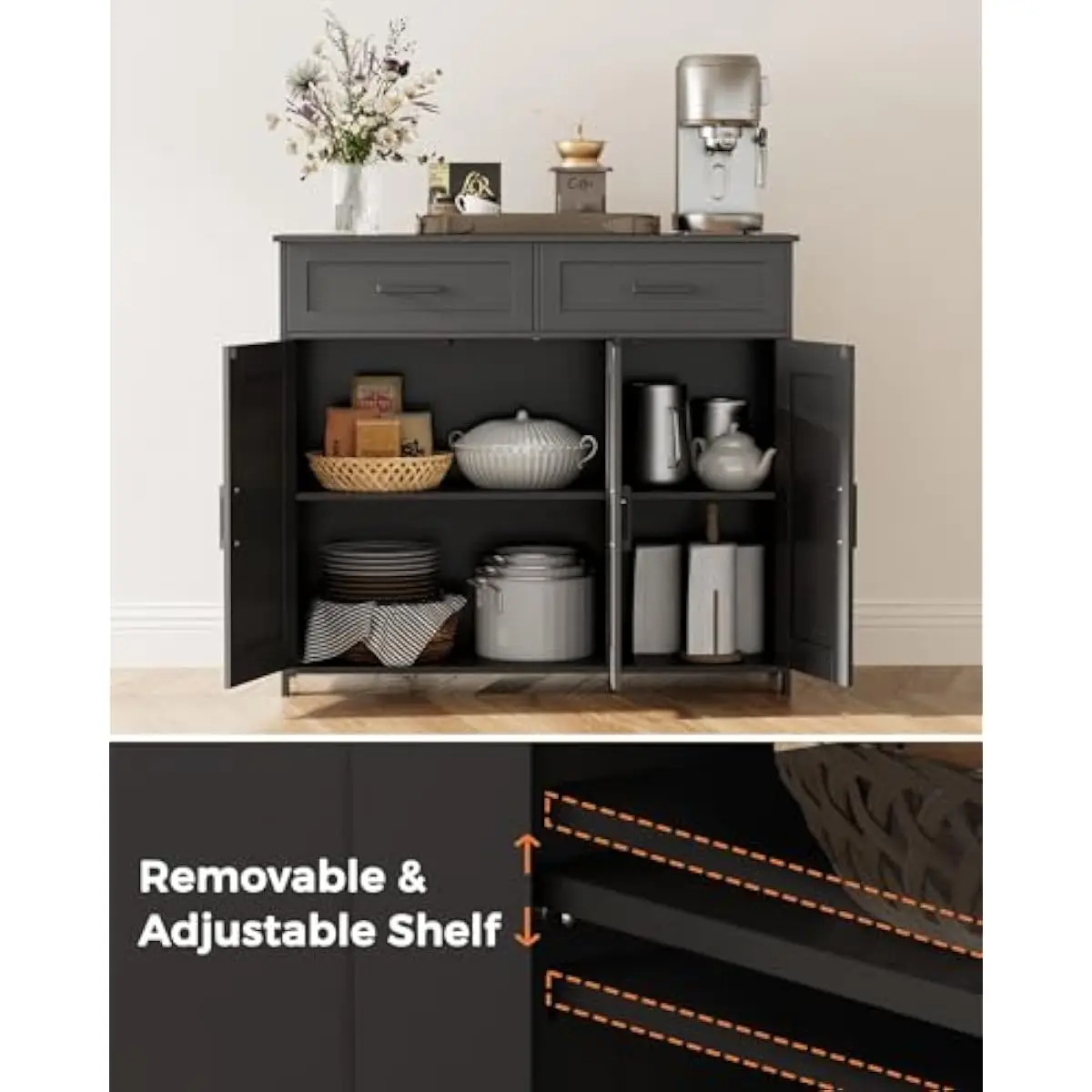 Coffee Bar Storage Cabinet wit - đánh giá và giá Coffee & Tea Phúc Long