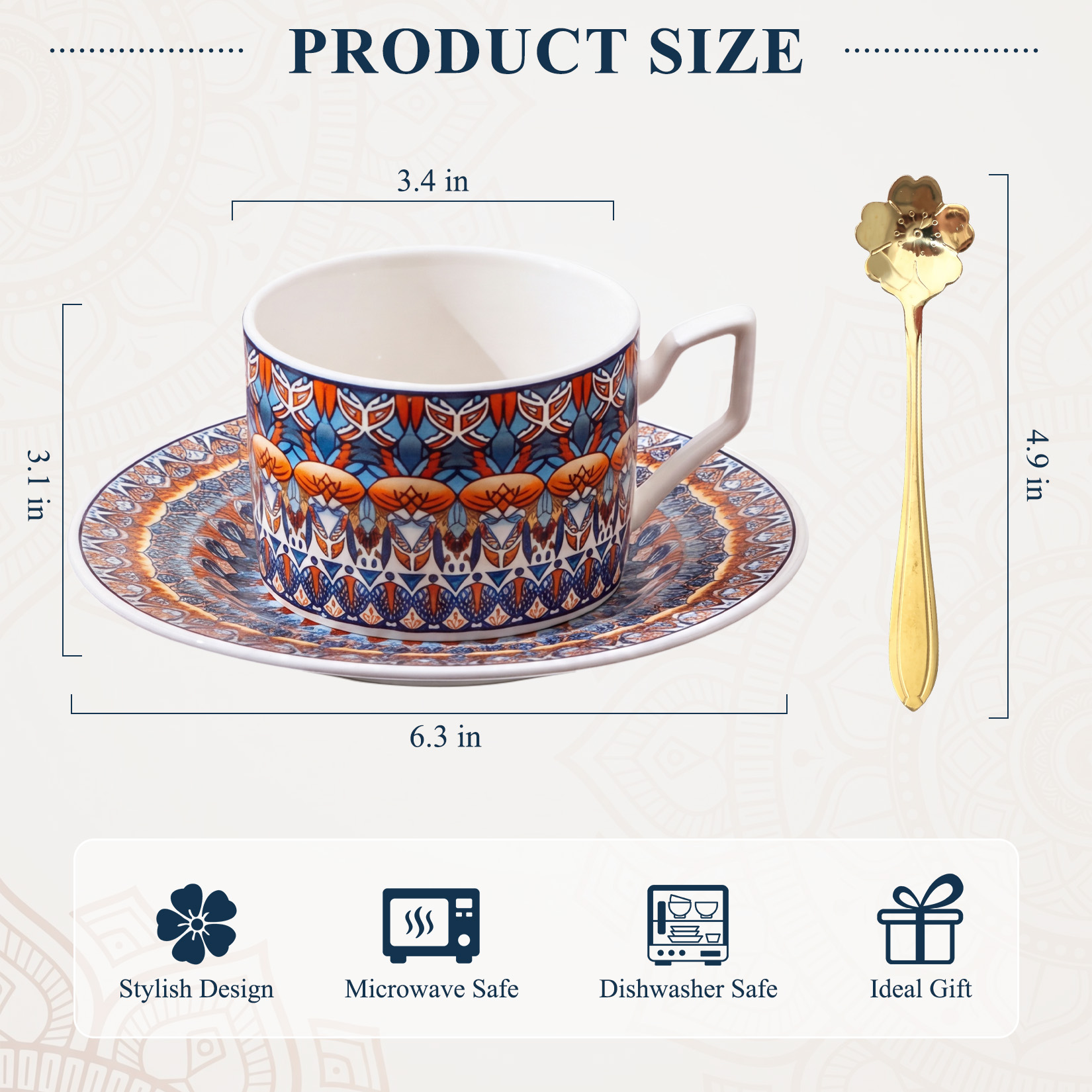 2 Pack Bohemian Ceramic Coffee - đánh giá và giá Coffee Tea Latte