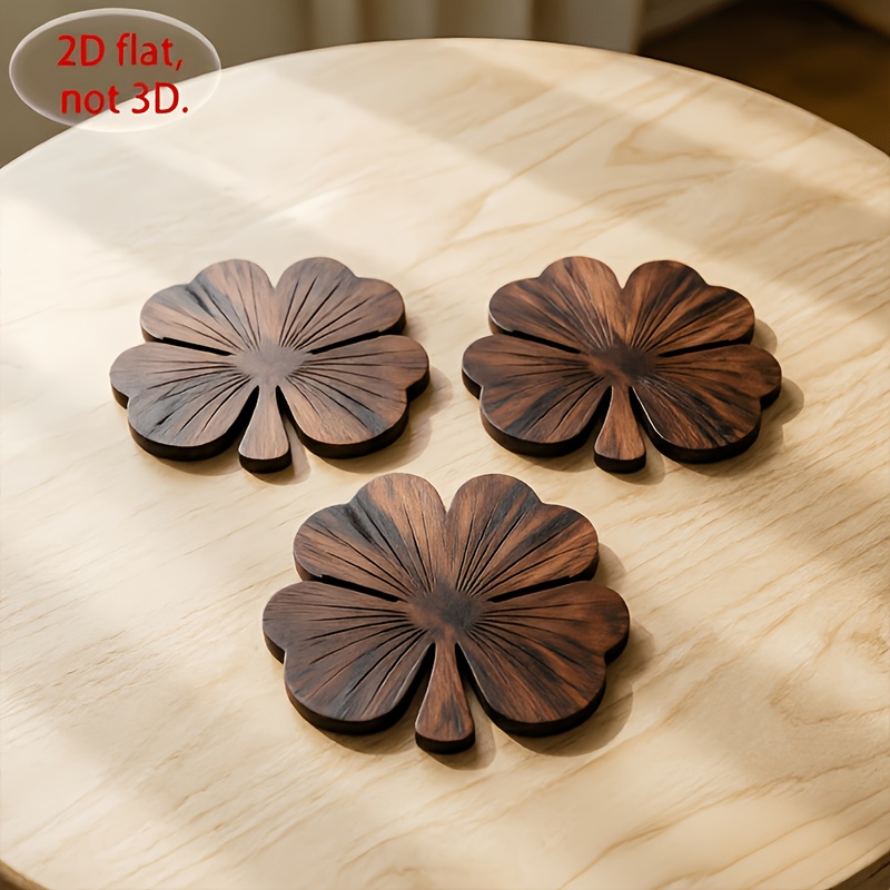 4Pcs 2D Flat Clover Wooden Coa - đánh giá và giá Coffee Tea Games