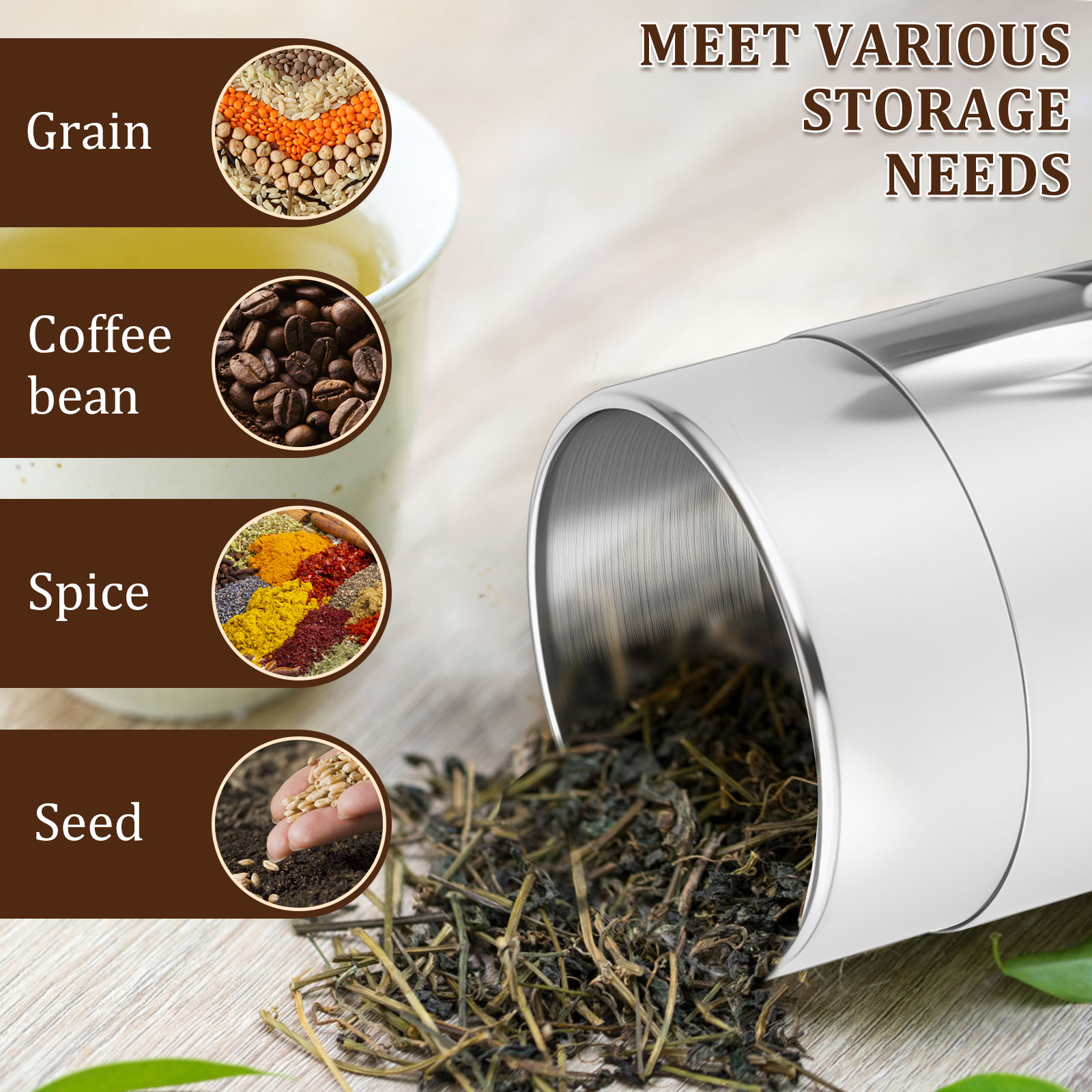 Stainless Steel Tea Leaf Tins  - đánh giá và giá Coffee Tea Leaf