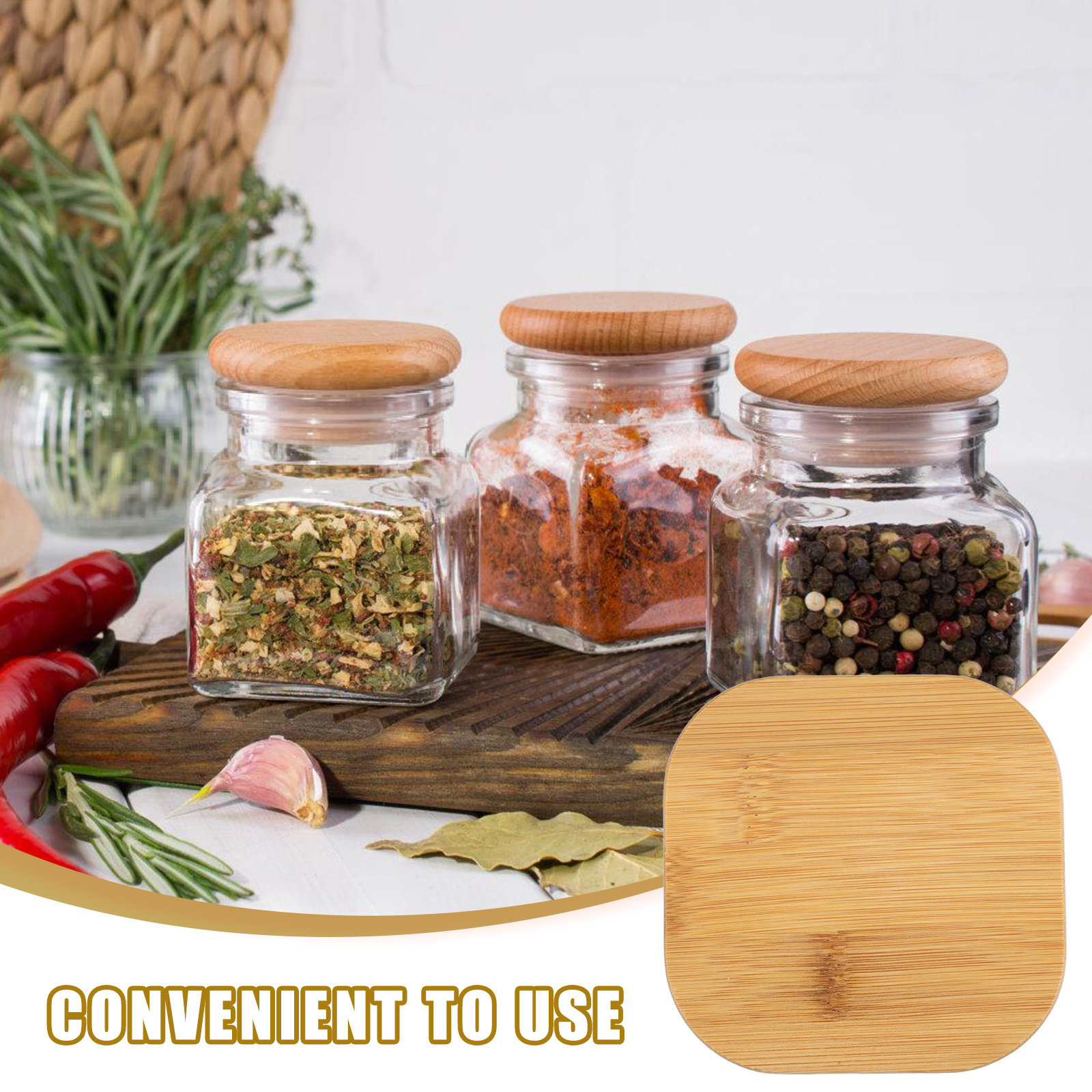 4Pcs Glass Canister Bamboo Lid - đánh giá và giá Coffee Bean And Tea Leaf